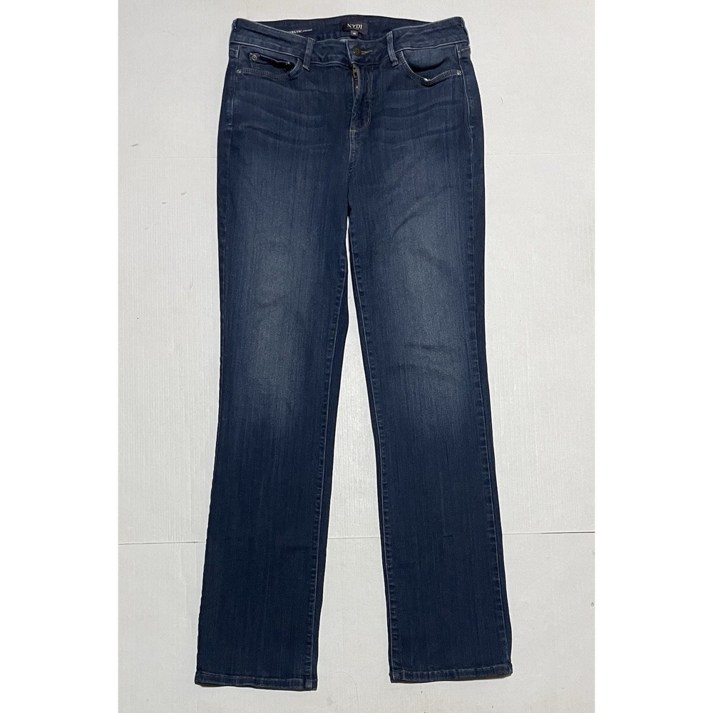 NYDJ Jeans Womens 10 X 31.5‎ Blue Denim Marilyn Straight Lift Tuck Made in USA